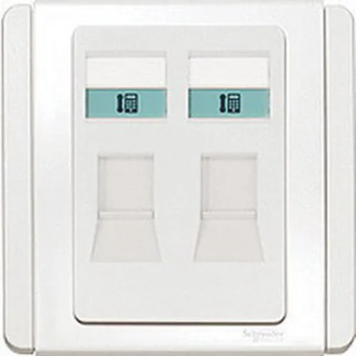 2 Gang Tel Outlet W.Shutter Schneider Neo Series White color E3032RJ_WW_G19