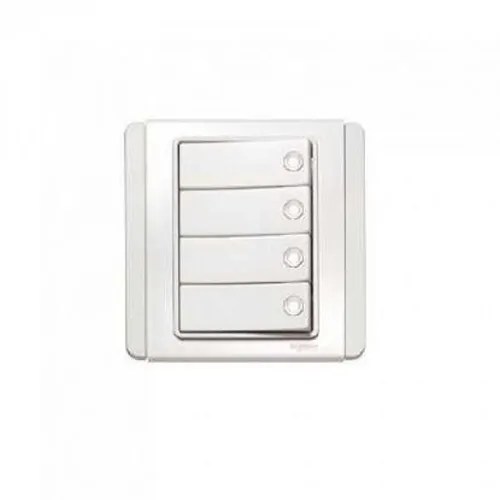 Mặt 4 Công Tắc 10A -2W Schneider Neo Series White color E3034H2_EWWW_G19