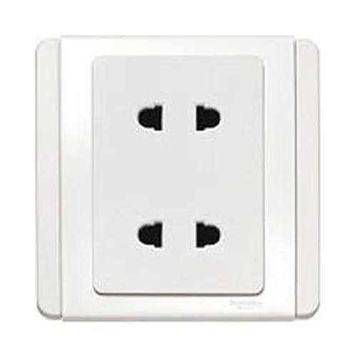 Ổ cắm đôi 2 chấu 10A Schneider Neo Series White color E3426US2_WW_G19