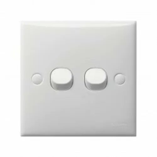 Bộ công tắc đôi 2 chiều 10A  mặt kim loại Schneider E30 & EMS ESM32_2_3A