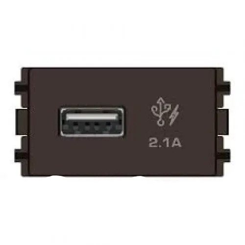Ổ sạc USB 2.1A đơn  size S Schneider Zencelo- A Đồng 8431USB_BZ