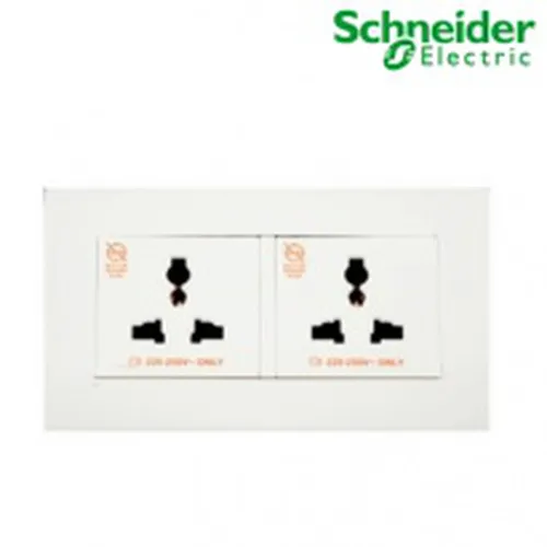 Ổ cắm đôi đa năng 13A Schneider Vivace series white KBT413S_WE