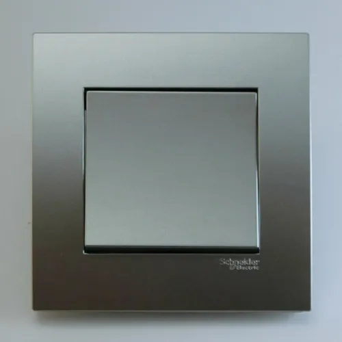 Bộ công tắc đơn 1 chiều 16AX Schneider Vivace series aluminum silver KB31_1_AS