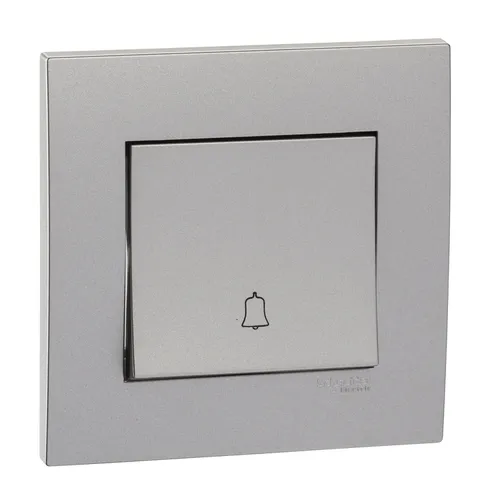 Bộ nút nhấn chuông 10A Schneider Vivace series aluminum silver KB31BPB_AS