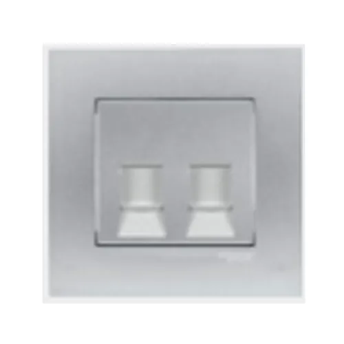 Bộ ổ cắm mạng đôi cat5e Schneider Vivace series aluminum silver KB32RJ5E_AS