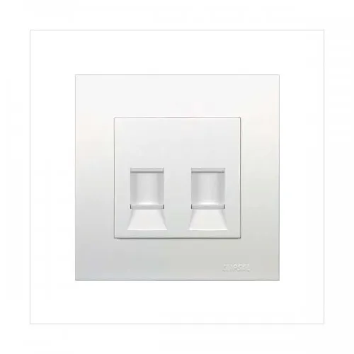 Bộ ổ cắm mạng đôi cat6 Schneider Vivace series white KB32RJ6