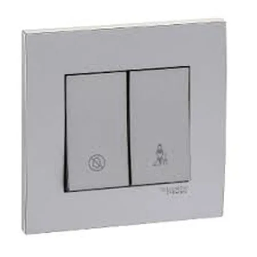 Bộ công tắc chuông " Không làm phiền"" Xin dọn phòng" Schneider Vivace series aluminum silver KB32SDC_AS