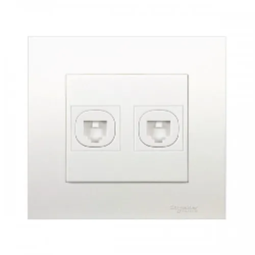Bộ ổ cắm điện thoại đôi Schneider Vivace series aluminum silver KB32TS_AS