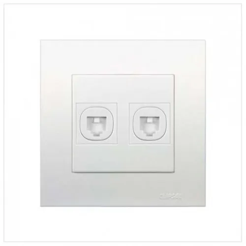 Bộ ổ cắm điện thoại đôi Schneider Vivace series white KB32TS