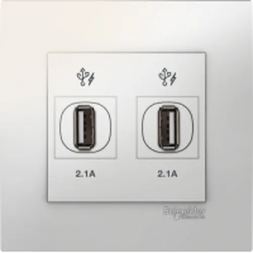 Ổ cắm đôi sạc USB 21A Schneider Vivace series white KB32USB_WE
