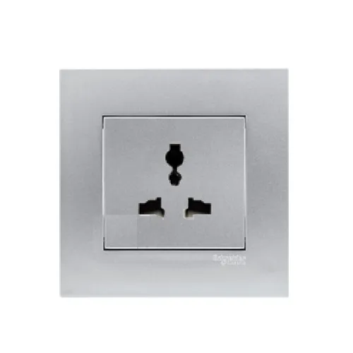 Bộ ổ cắm đa năng 13A Schneider Vivace series aluminum silver KB413S_AS