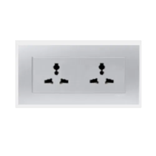 Bộ ổ cắm đôi đa năng 13A Schneider Vivace series aluminum silver KBT413S_AS