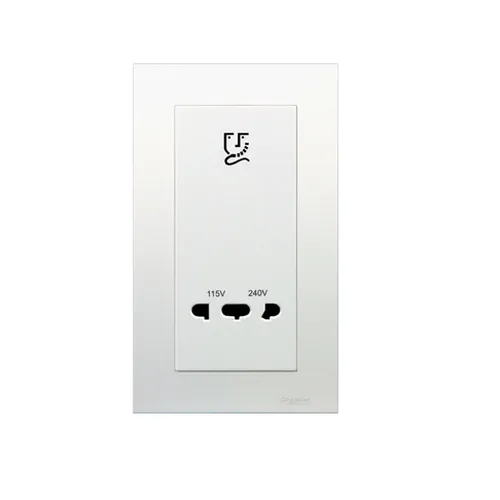 Bộ ổ cắm dao cạo râu Schneider Vivace series aluminum silver KBT727V_AS