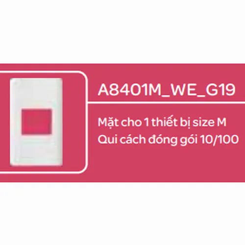 Mặt cho 1 thiết bị  size M Schneider Zencelo- A Trắng A8401M_WE_G19