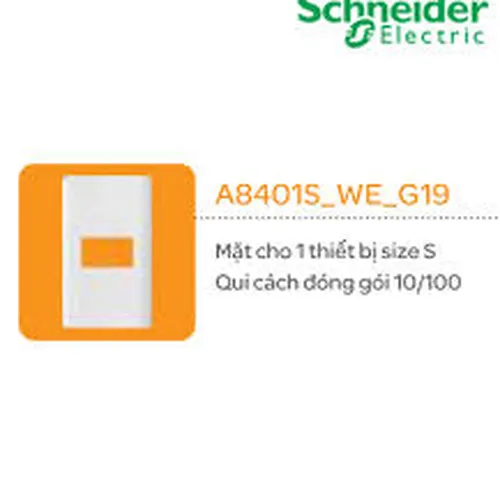 Mặt cho 1 thiết bị  size S Schneider Zencelo- A Trắng A8401S_WE_G19