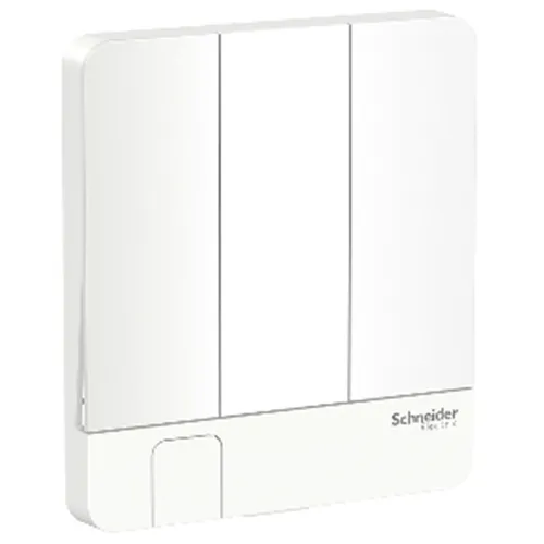 Mặt cho 3 công tắc có móc treo chìa khóa màu trắng Schneider AvatarOn E8333KH_WE
