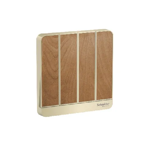 Mặt cho 4 công tắc màu gỗ Schneider AvatarOn E8334_WD