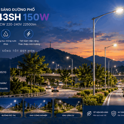 [Philips Inside] Đèn LED Chiếu Sáng Đường Phố Citilight CTL443SH 150W LED225 WW/NW/CW 220-240V 22500LM