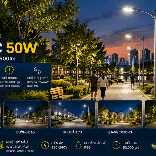 [Philips Inside] Đèn LED Chiếu Sáng Đường Phố Citilight CTL461TEC 50W LED75 WW/NW/CW 220-240V 7500LM