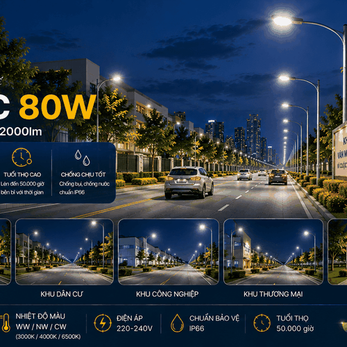 [Philips Inside] Đèn LED Chiếu Sáng Đường Phố Citilight CTL463TEC 80W LED120 WW/NW/CW 220-240V 12000LM