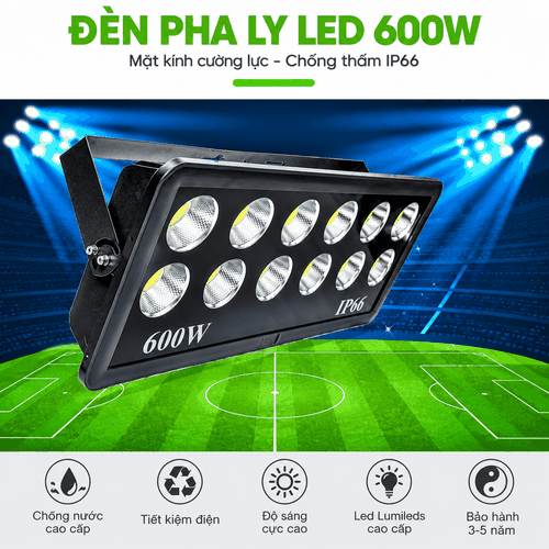 [Philips Inside] Đèn Pha Ly LED Floodlight Chiếu Sáng Quảng Trường Công Viên Citilight CTL130F 600W LED900/CW 220-240V 90000LM