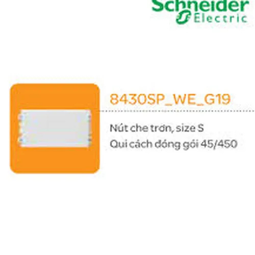 Nút che trơn  size S Schneider Zencelo- A Trắng 8430SP_WE_G19