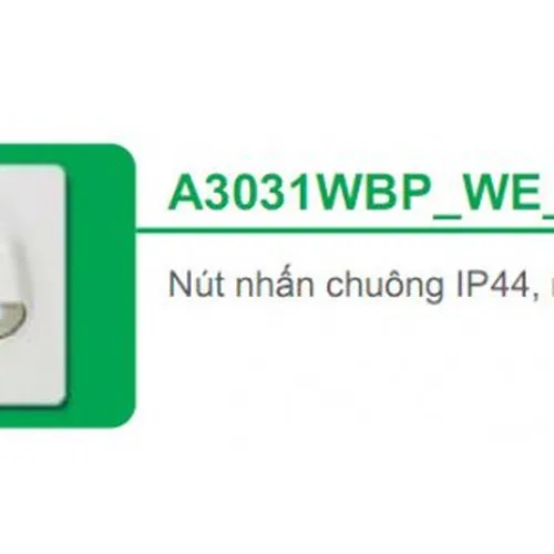 Nút nhấn chuông IP44  màu trắng Schneider Concept A3031WBP_WE_G19