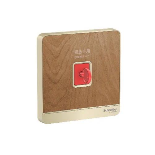 Nút nhấn khẩn cấp có khóa reset màu gỗ Schneider AvatarOn E8331KPB_WD