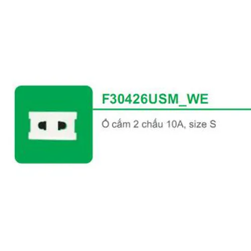 Ổ cắm 2 chấu 10A size S Schneider S - Flexi F30426USM_WE_G19