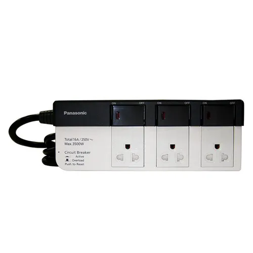 WCHG28334 Ổ cắm có dây 3 ổ cắm 3 chấu, 3 công tắc Panasonic