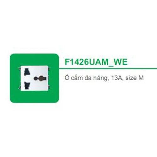 Ổ cắm đa năng 13A size M Schneider S - Flexi F1426UAM_WE