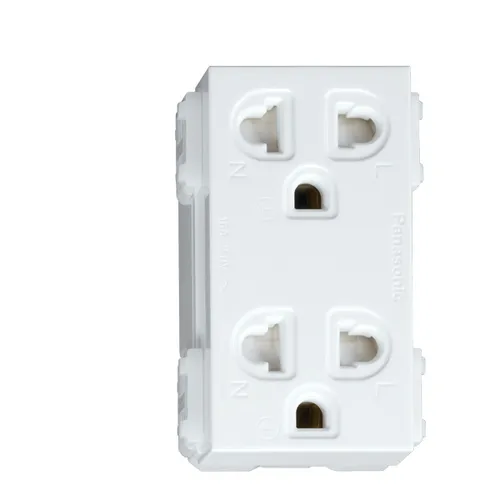 WEV1582-7SW Ổ cắm đôi 3 chấu màu trắng có màn che 16A 250V Bắt Vít Panasonic