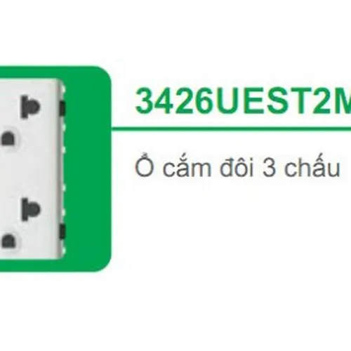 Ổ cắm đôi 3 chấu Schneider Concept 3426UEST2M_G19