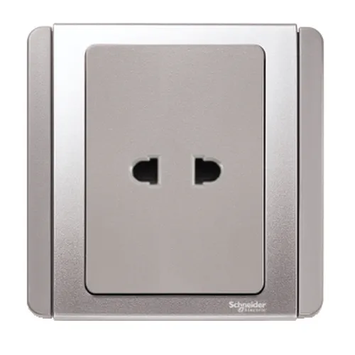 Ổ cắm đơn 2 chấu 10A Schneider Neo Series Grey Silver Color E3426US_GS_G19