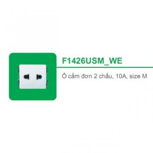 Ổ cắm đơn 2 chấu 10A size M Schneider S - Flexi F1426USM_WE_G19