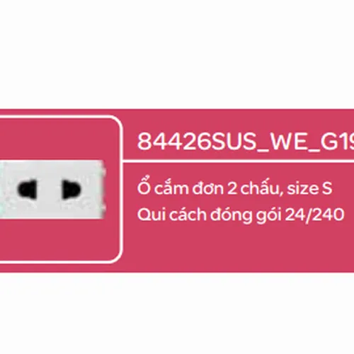Ố cắm đơn 2 chấu  size S Schneider Zencelo- A Trắng 84426SUS_WE_G19