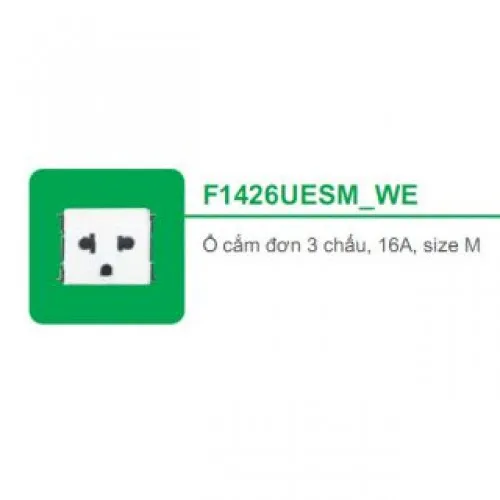 Ổ cắm đơn 3 chấu 16A size M Schneider S - Flexi F1426UESM_WE_G19