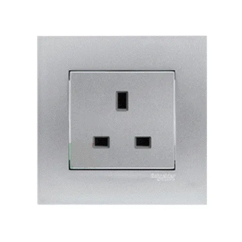 Ổ cắm đơn 3 chấu chuẩn Anh 13A Schneider Vivace series white KB426_WE