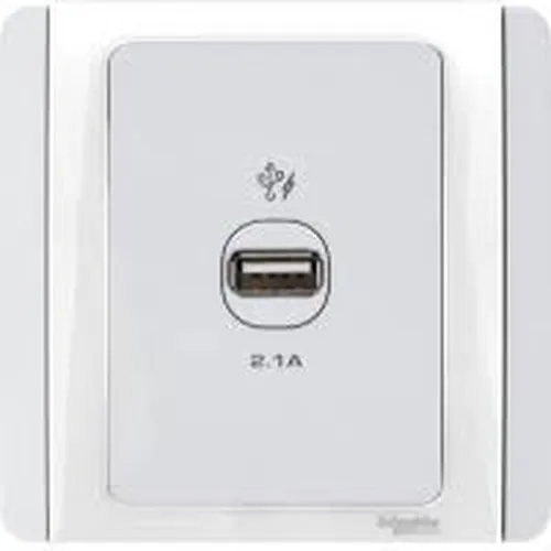 Ổ cắm đơn sạc USB 21A Schneider Neo Series White color E3031USB_WW_G19