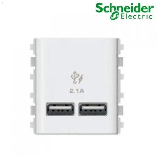 Ổ cắm sạc USB 2.1A đôi Schneider Concept 3032USB_WE