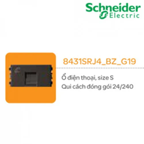 Ổ điện thoại  size S Schneider Zencelo- A Đồng 8431SRJ4_BZ_G19