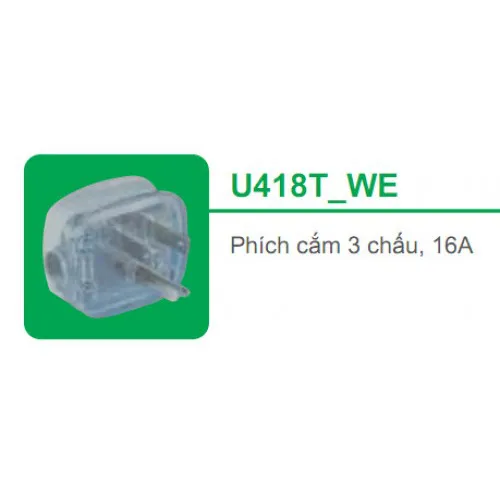 Phích cắm 3 chấu  16A Schneider S - Flexi U418T_WE