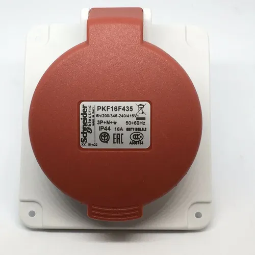 Ổ cắm gắn âm dạng nghiêng 4P 400V 16A IP44 Schneider Ổ cắm âm dạng nghiêng PKF16F435