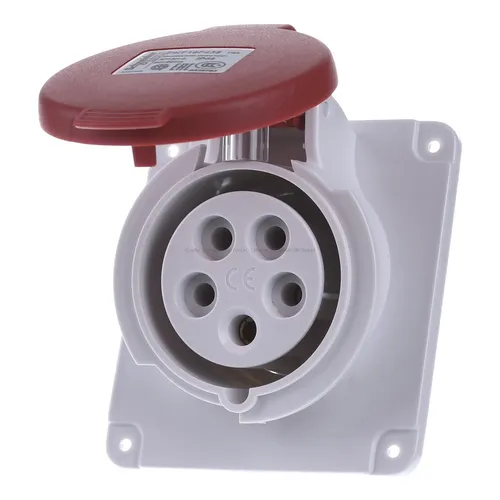 Ổ cắm gắn âm dạng nghiêng 4P 400V 16A IP44 Schneider Ổ cắm âm dạng nghiêng PKF16F435