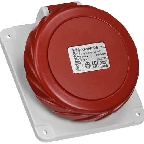 Ổ cắm gắn âm dạng nghiêng 4P 400V 16A IP67 Schneider Ổ cắm âm dạng nghiêng PKF16F735