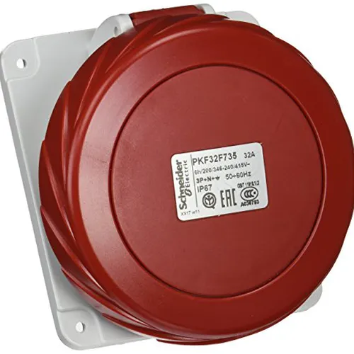 Ổ cắm gắn âm dạng nghiêng 4P 400V 32A IP67 Schneider Ổ cắm âm dạng nghiêng PKF32F735