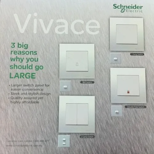 Bộ ổ cắm đơn 2 chấu 10A Schneider Vivace series white KB456US_WE