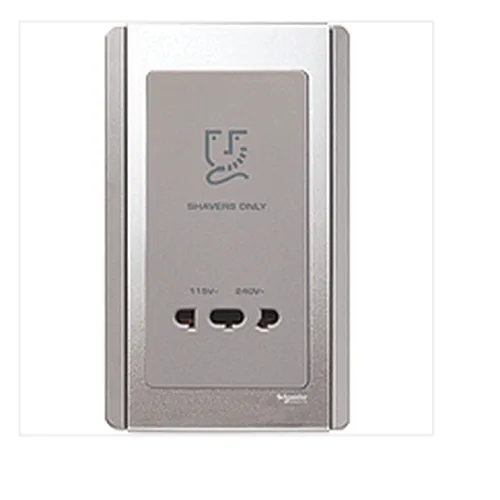 115/240V Shaver unit vertical Schneider Neo Series Grey Silver Color ET3727V_GS