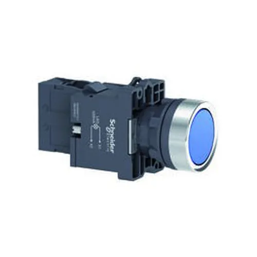 Nút nhấn có đèn báo Ø 22  Màu Xanh Dương Schneider Nút nhấn đèn báo công tắc xoay họ XA2 XA2EW36B1
