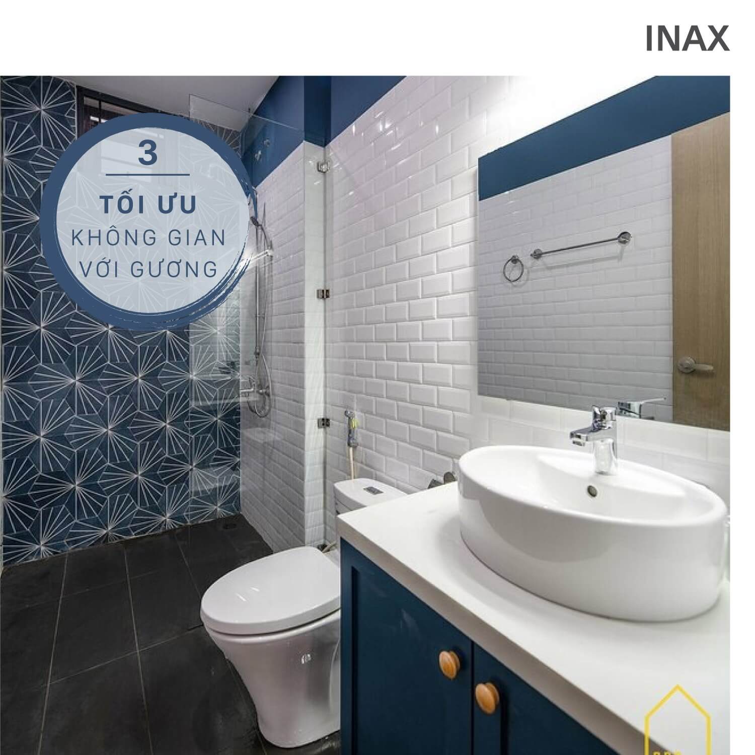 Tối ưu không gian phòng tắm với tấm gương lớn